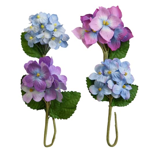Purple &#x26; Blue Fabric Hydrangea Embellishments by Recollections&#x2122;